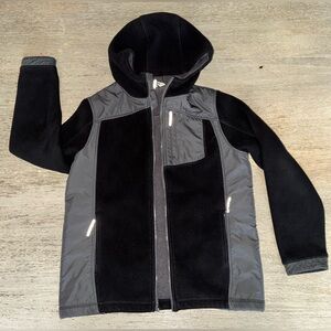 Lands' End Kids Black and Gray Fleece Jacket